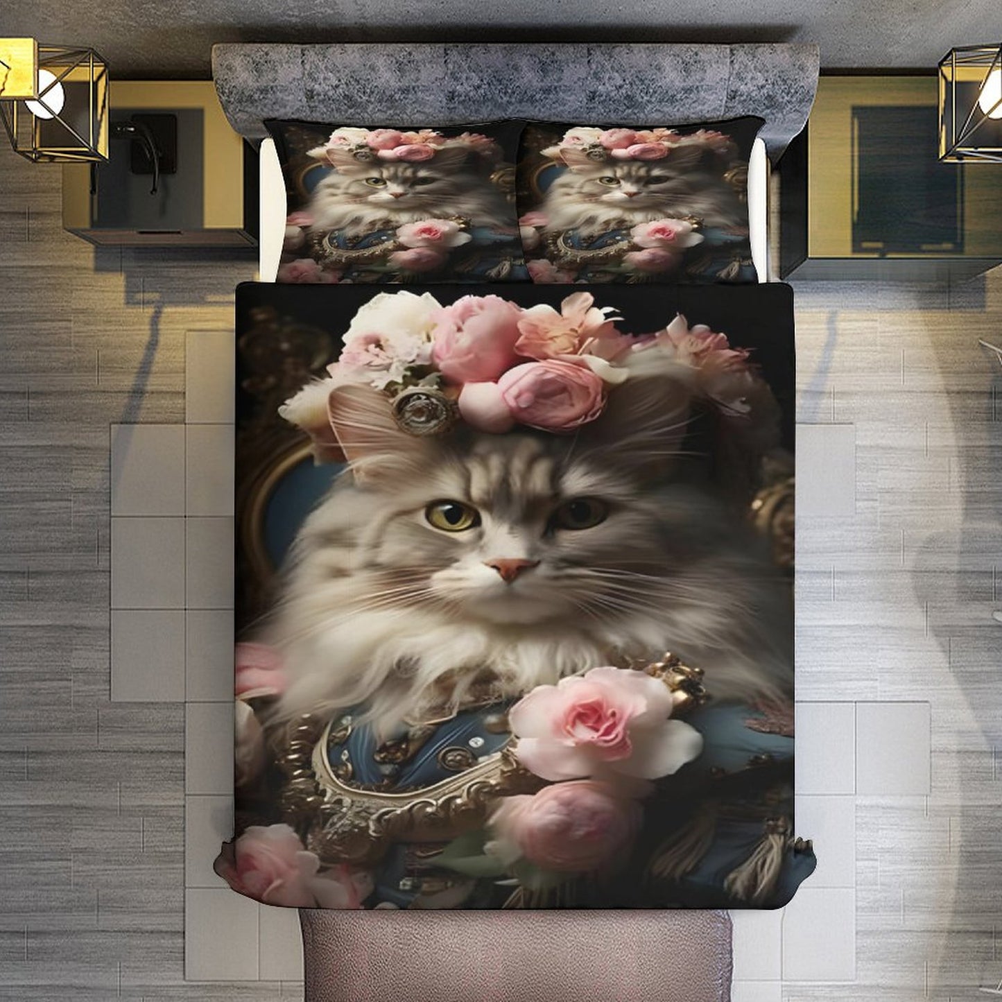 3-Piece Bedding Set-90"x90"/ 229x229cm (Dual-sided Printing)