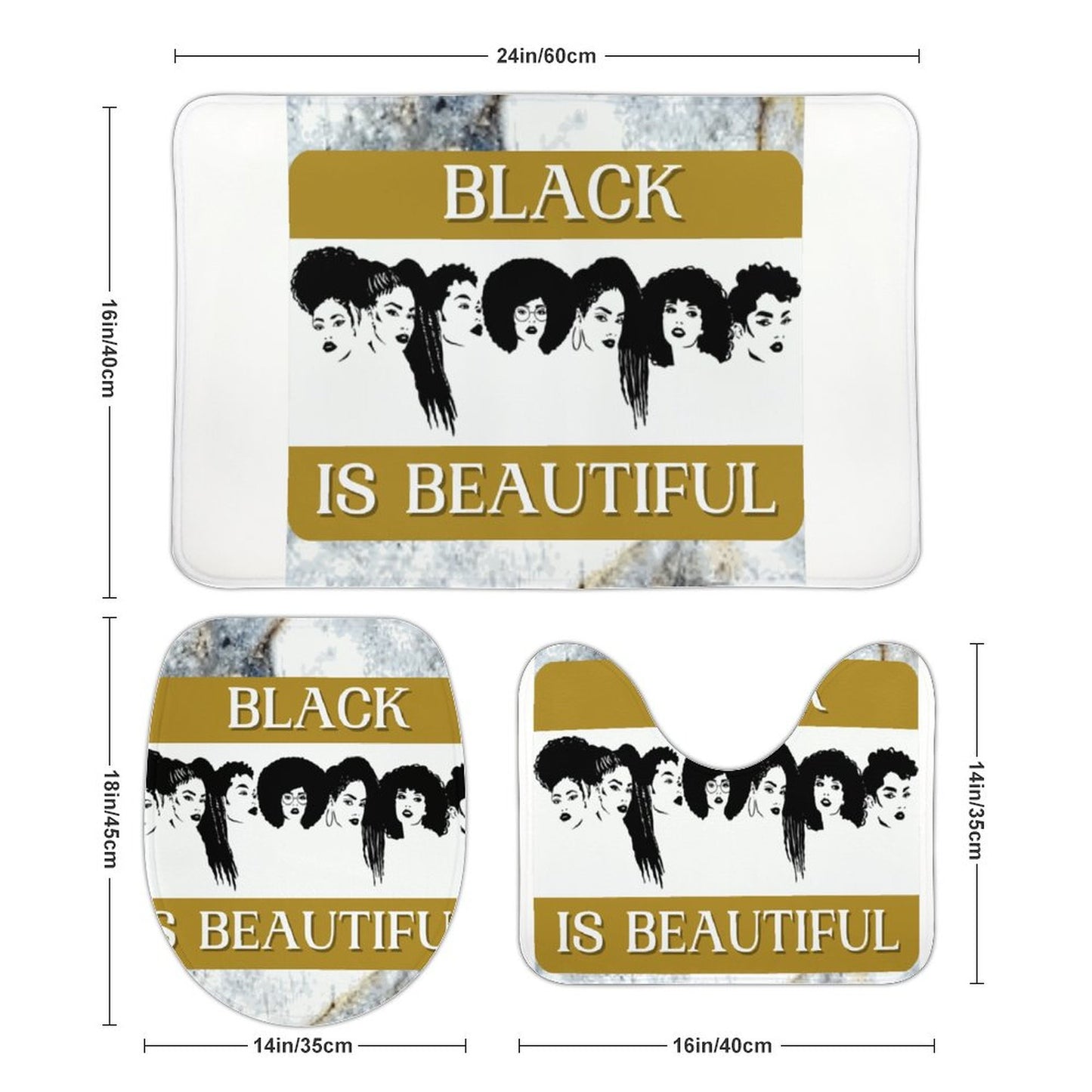 Coral Velvet Restroom Rug Set of 3-15.7"x23.6"/ 40x60cm