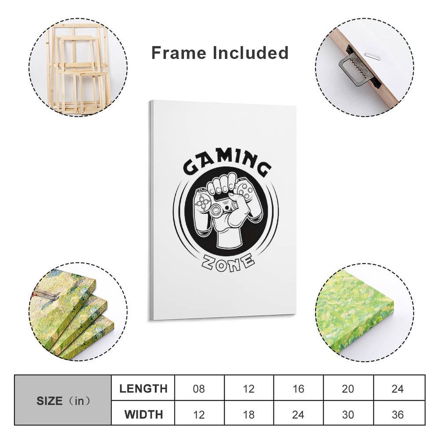Framed Wooden Poster Hanging (Vertical 2:3)-8x12 inch