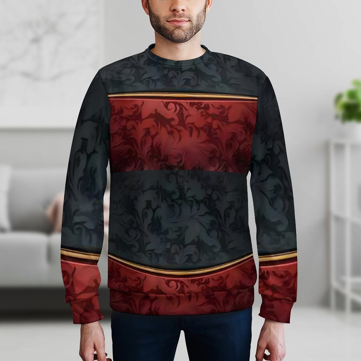 250gsm Round Neck Men's Sweatshirt 4T35 (All-Over Printing)