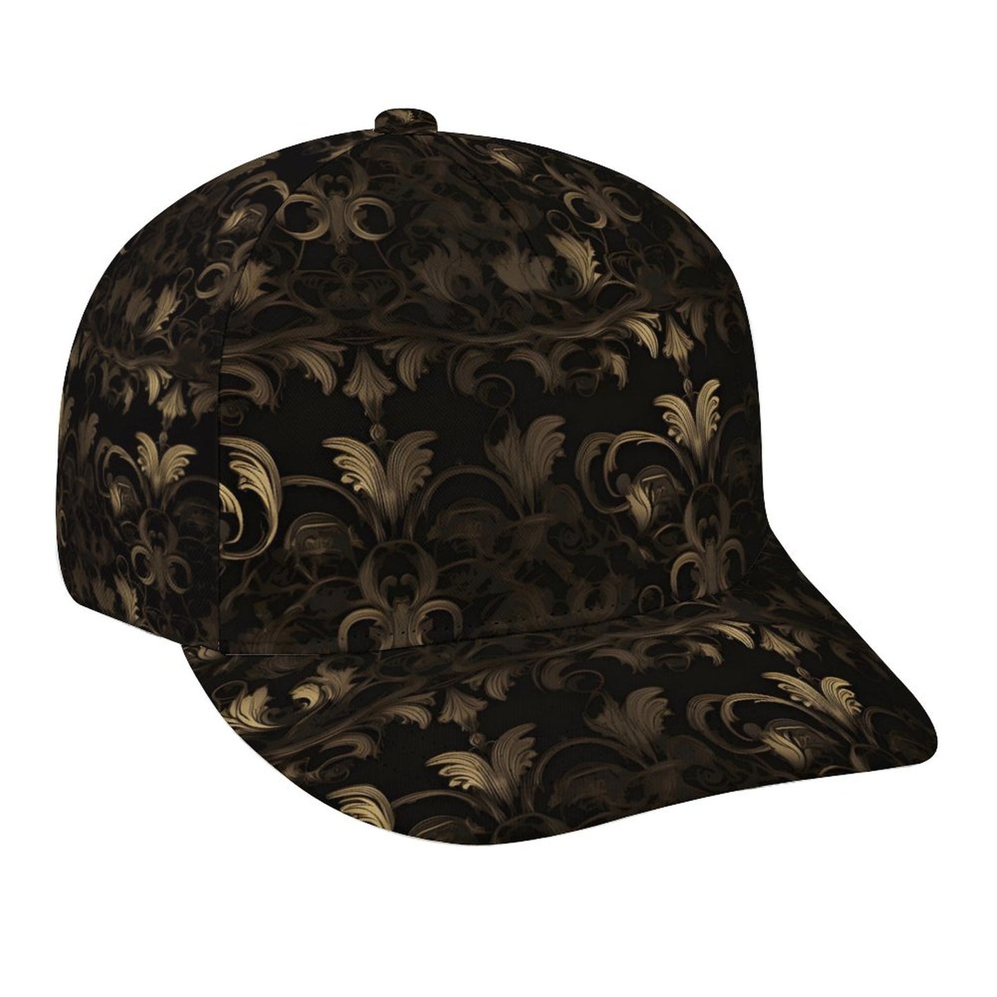 BLACK & GOLD ACCENT Bent Fitted Cap