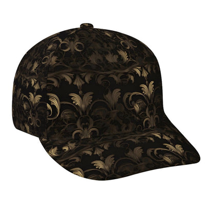 BLACK & GOLD ACCENT Bent Fitted Cap
