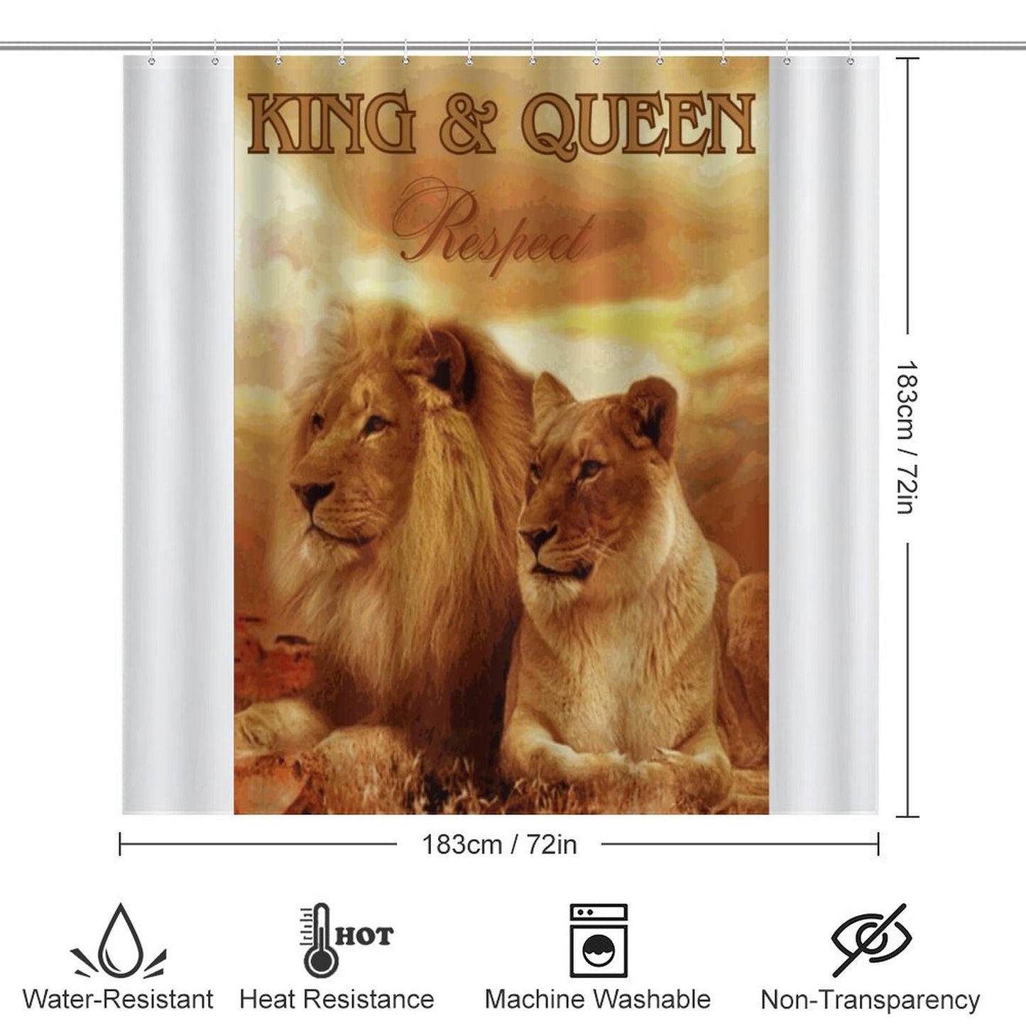 Shower Curtain Set with 3 Rugs