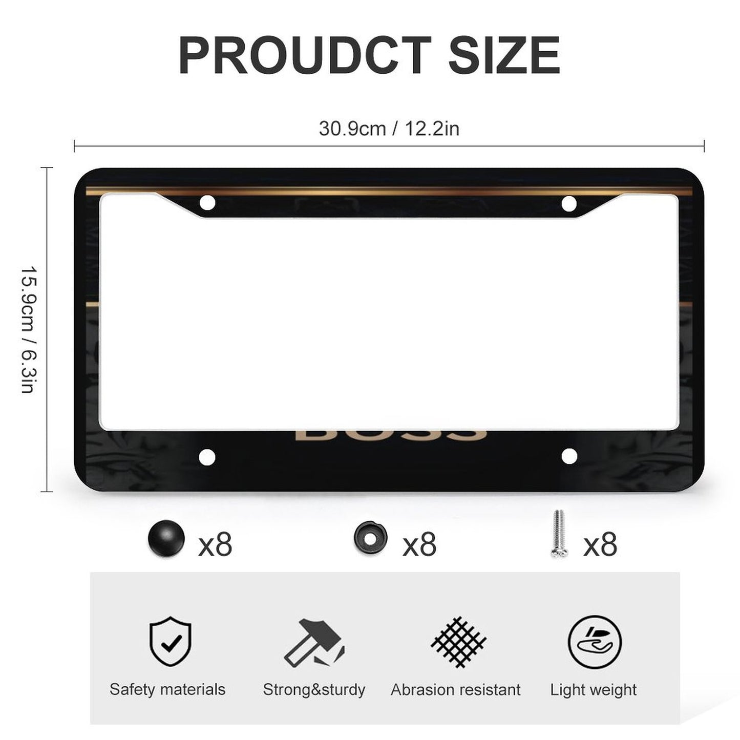 License Plate Frames with 4 Round Holes (1 Pair)