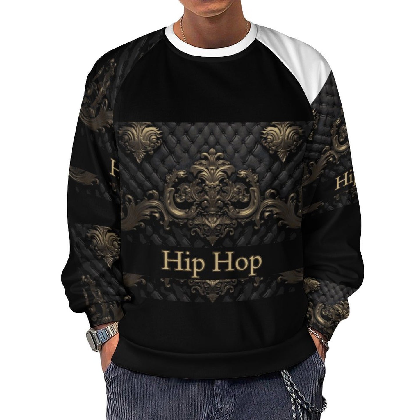 280gsm Men's Crewneck Sweatshirt Raglan A27H (All-Over Printing)