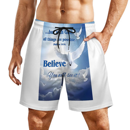 Men's Beach Shorts with 4 Pockets