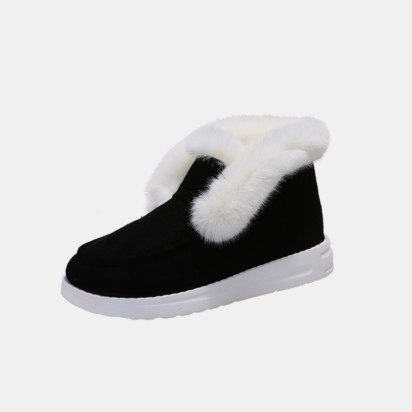 Furry Suede Snow Boots (brown/black/dark grey)