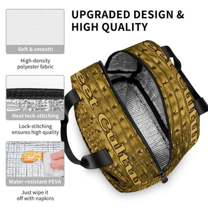 STREET CULTURE Alligator Large Insulated Lunch Tote Bag for Adults (waterproof/leakproof)