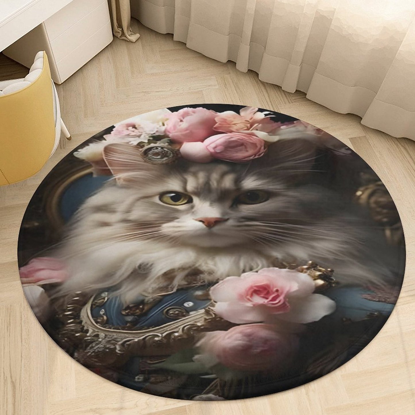 Round Coral Velvet Warm Floor Mat