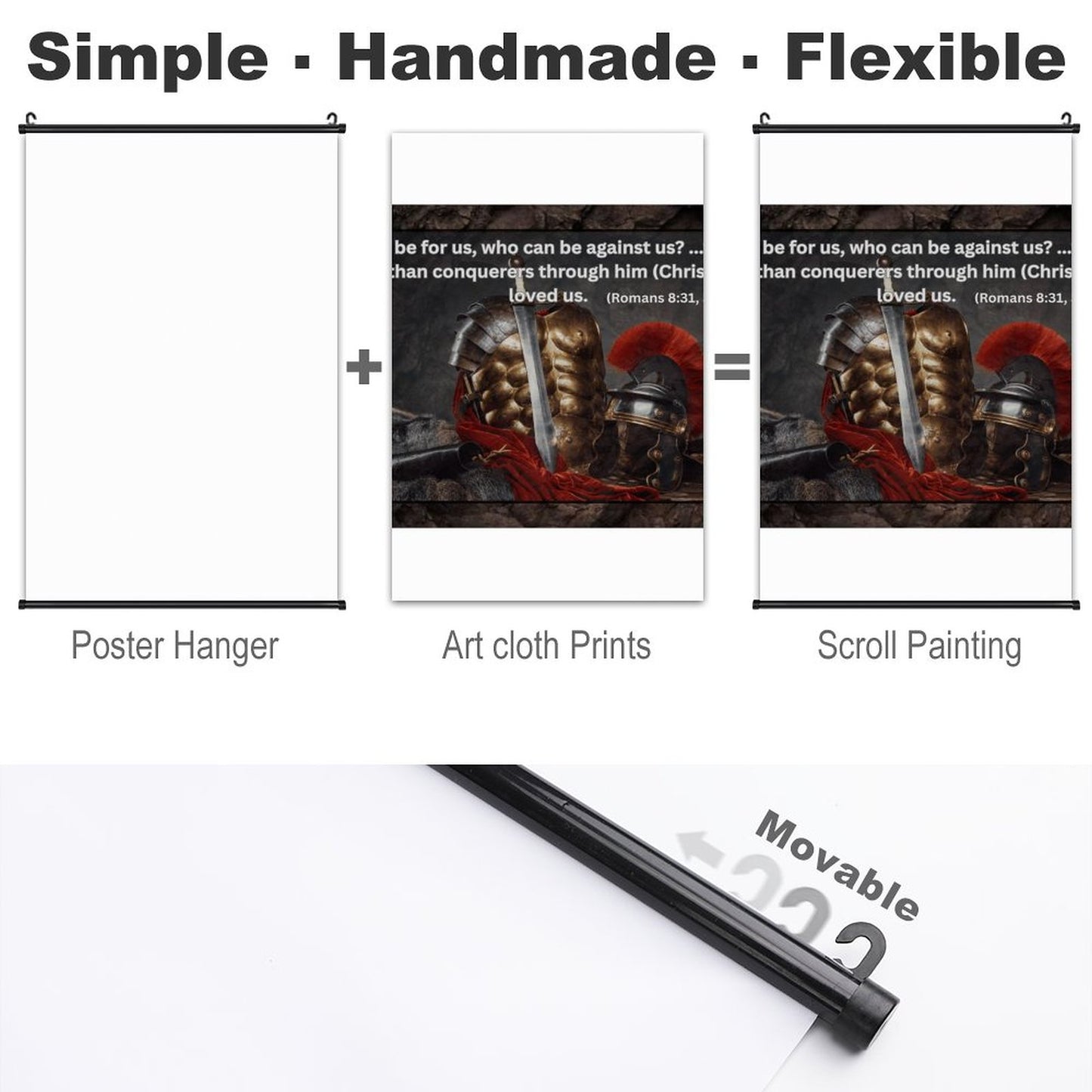 Canvas Hanging Poster with Scrolls-16"x24"/ 40x60cm