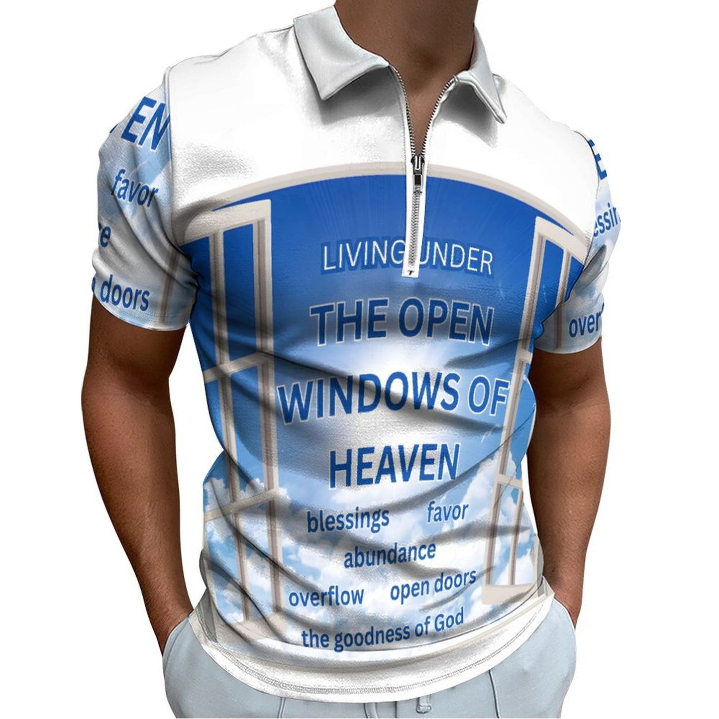 Men's Short Sleeve POLO Shirt with Zipper(All-Over Printing)