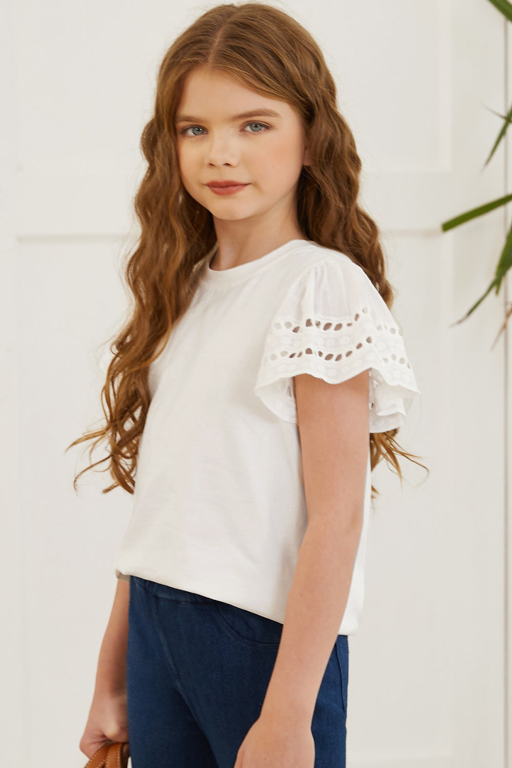 Round Neck Flutter Sleeve T-Shirt (white/black/blue/lt. green)-SMALL-3XL