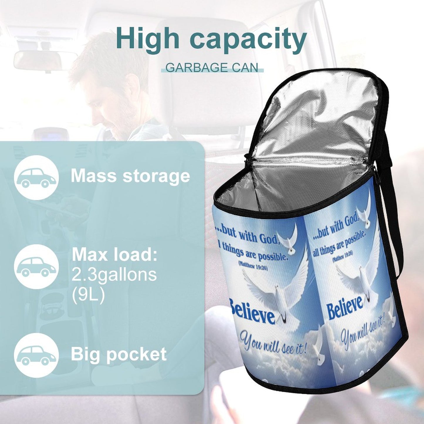 Collapsible Car Trash Bin
