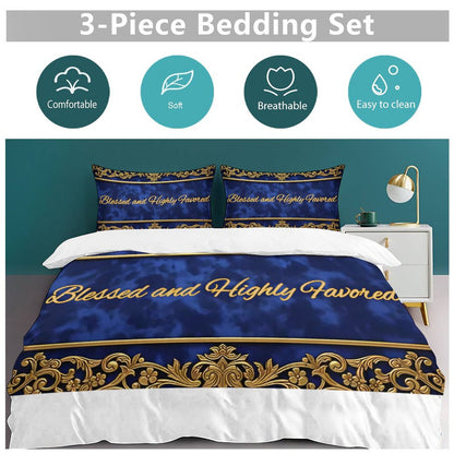 3-Piece Bedding Set-90"x90"/ 229x229cm (Dual-sided Printing)