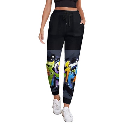COLORFUL GRAFFITI Women's Jogger Sweatpants-SMALL-3XL