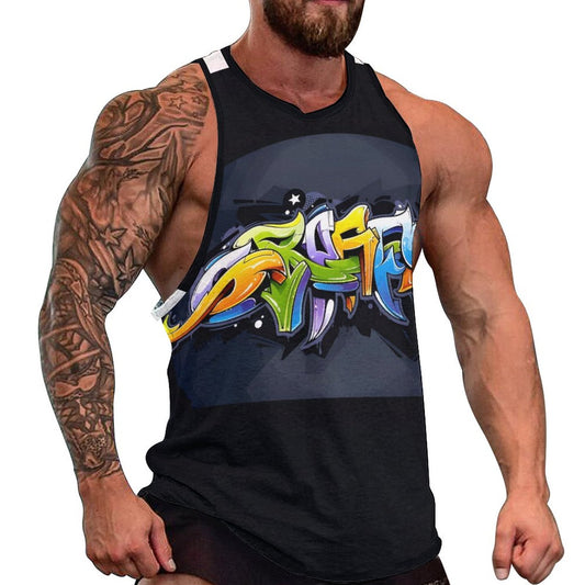 COLORFUL GRAFFITI Men's Next Level Tank Top-SMALL-5XL