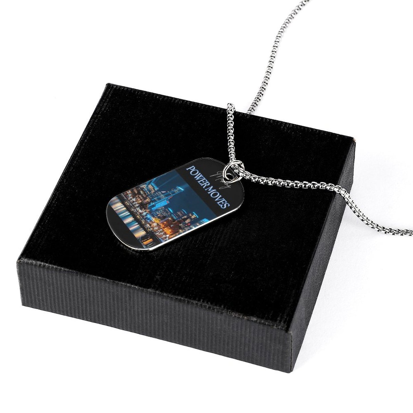 Memorial Necklace with Titanium Steel Square Pendant