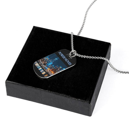 Memorial Necklace with Titanium Steel Square Pendant