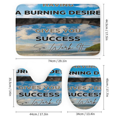 Shower Curtain Set with 3 Rugs