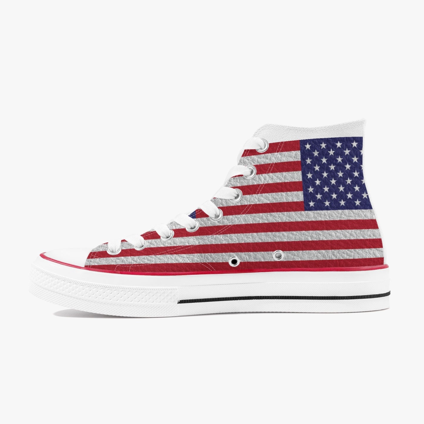 USA FLAG High-Top White Sneakers