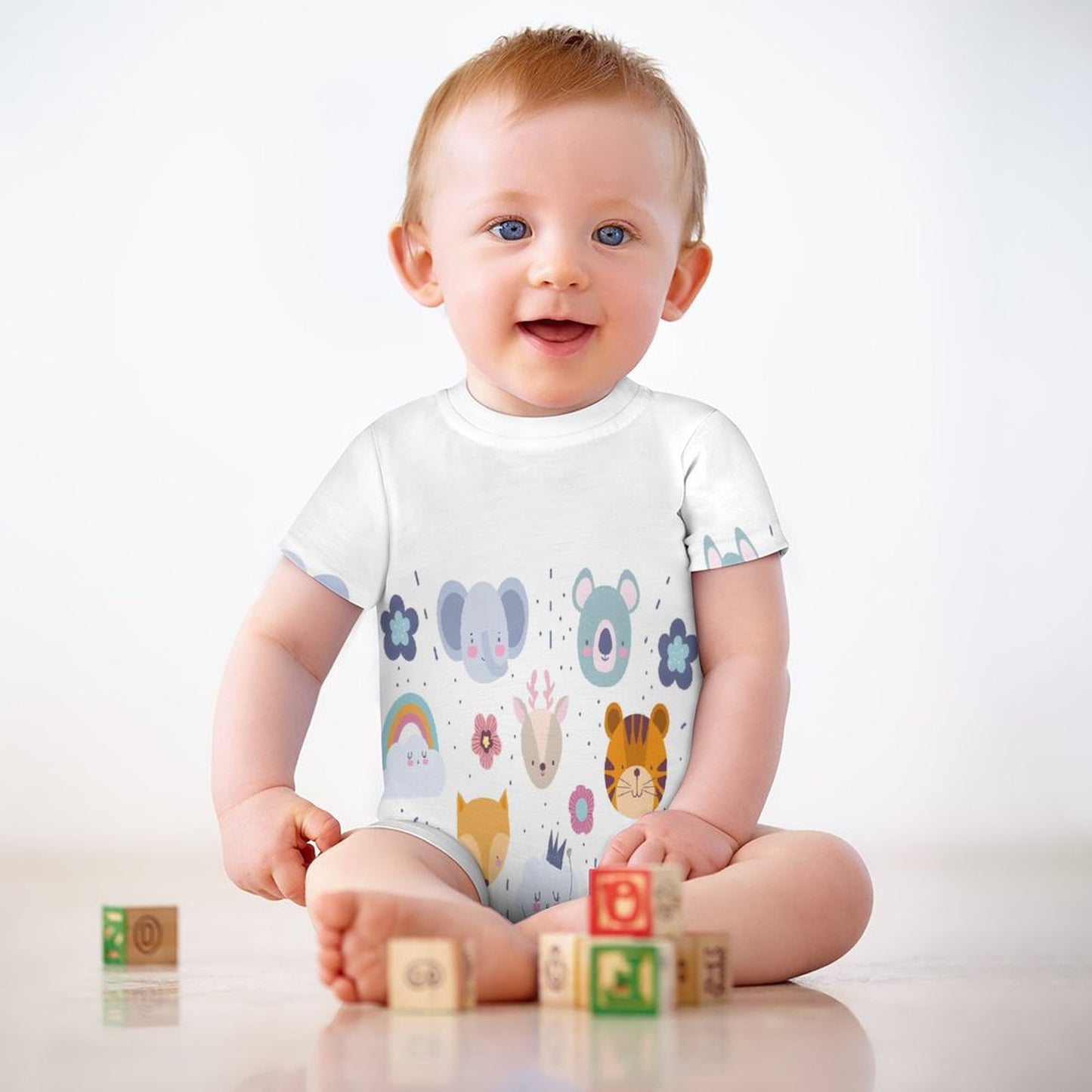Short Sleeve Baby Bodysuit Romper PLR (All-Over Printing)