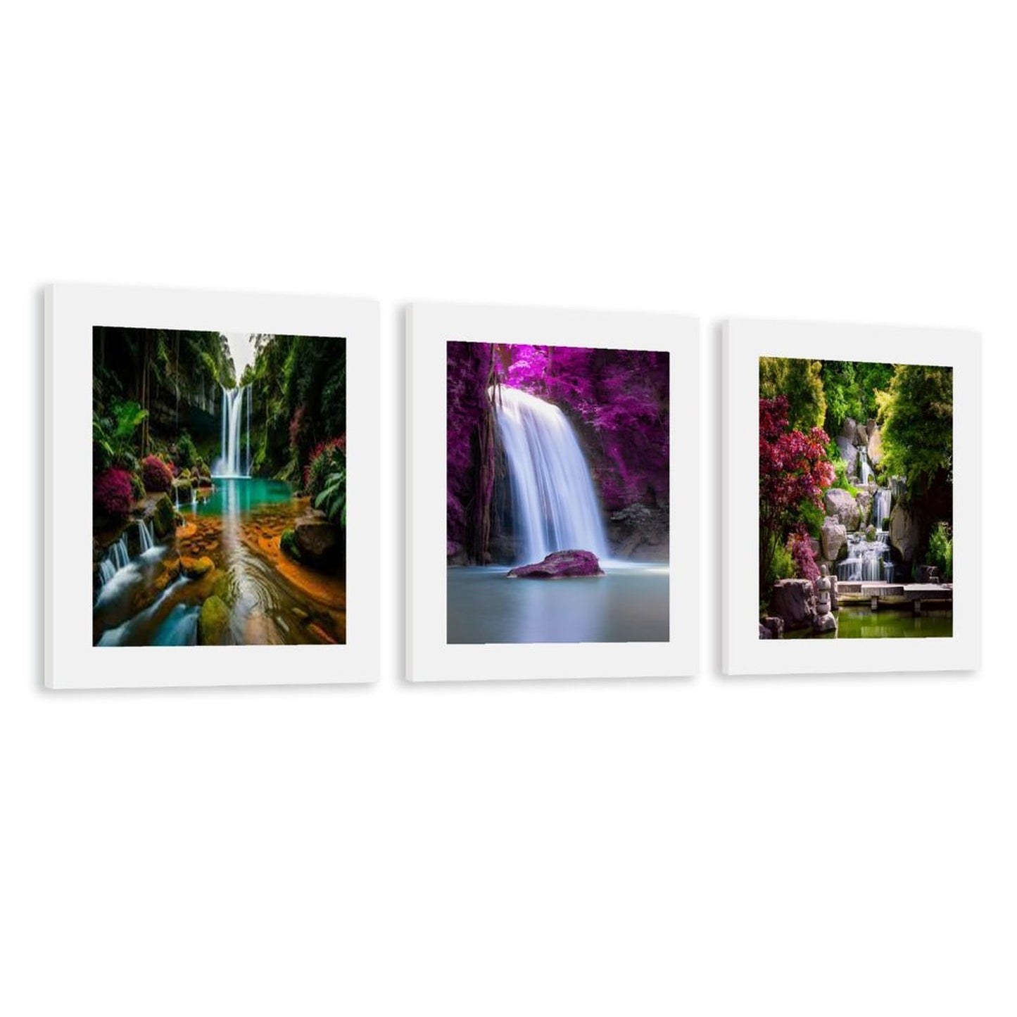 Vertical Multicolor Framed Wall Art-4:5 Aspect Ratio-WATERFALL EDITION
