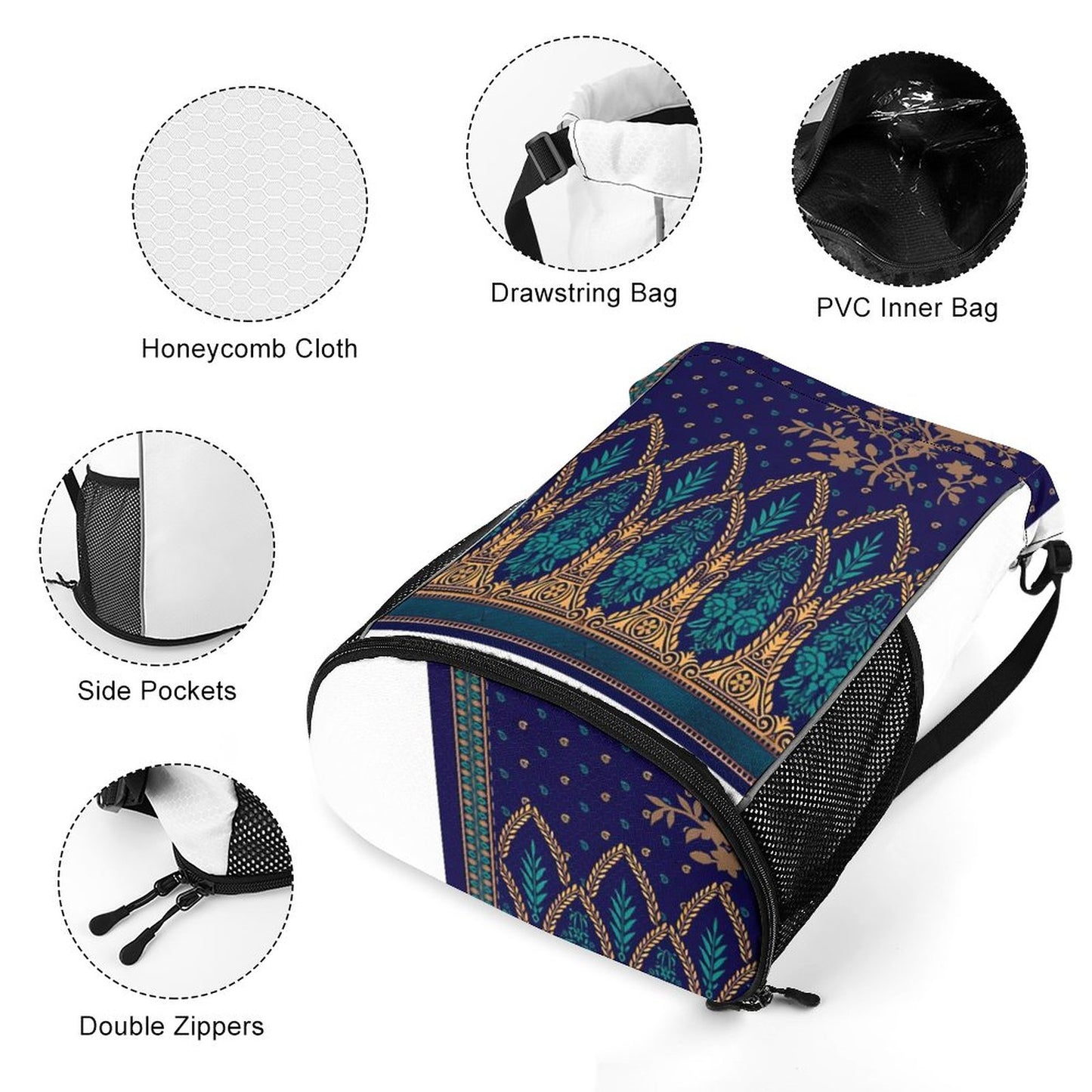 Waffle Cloth Sprots Drawstring Bag (Multi-Sites)