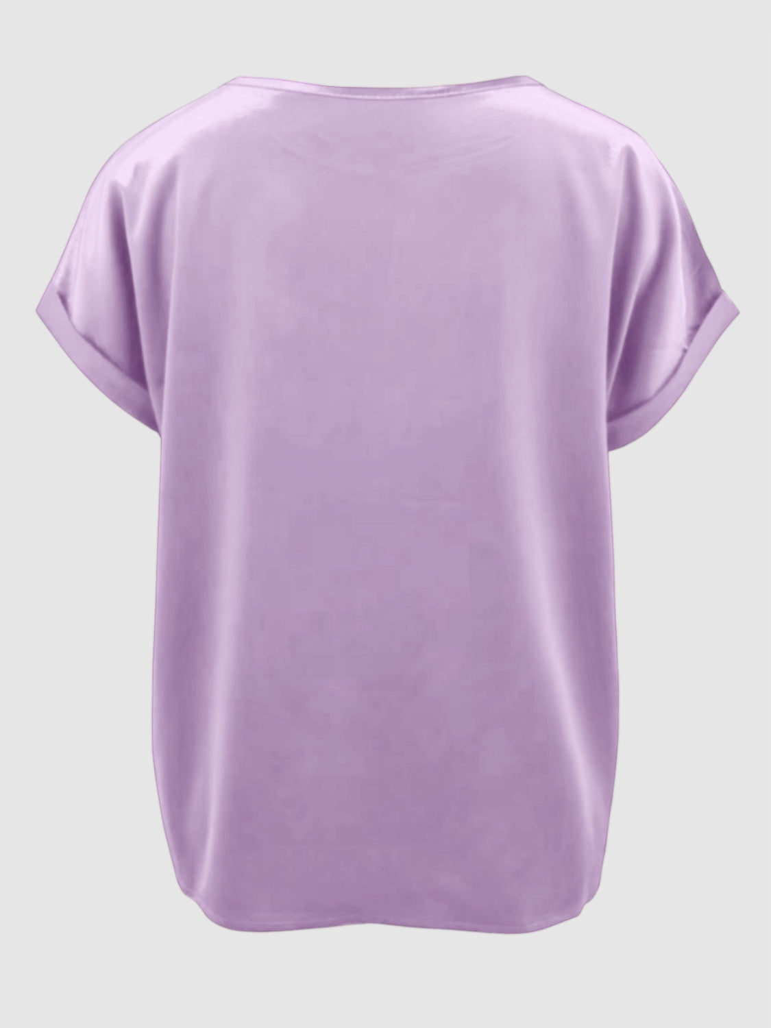 Satin Round Neck Short Sleeve Blouse (black/white/royal blue/lilac/pink/blue/burgundy/green)-SMALL-2XL
