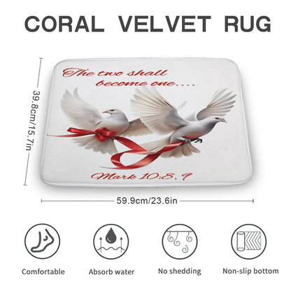 Coral Velvet Rug-15.7"x23.6"/ 40x60cm