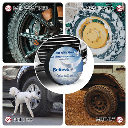 Oxford Cloth Tire Cover-BELIEVE