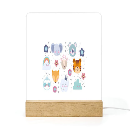 Acrylic Night Light with Wooden Base