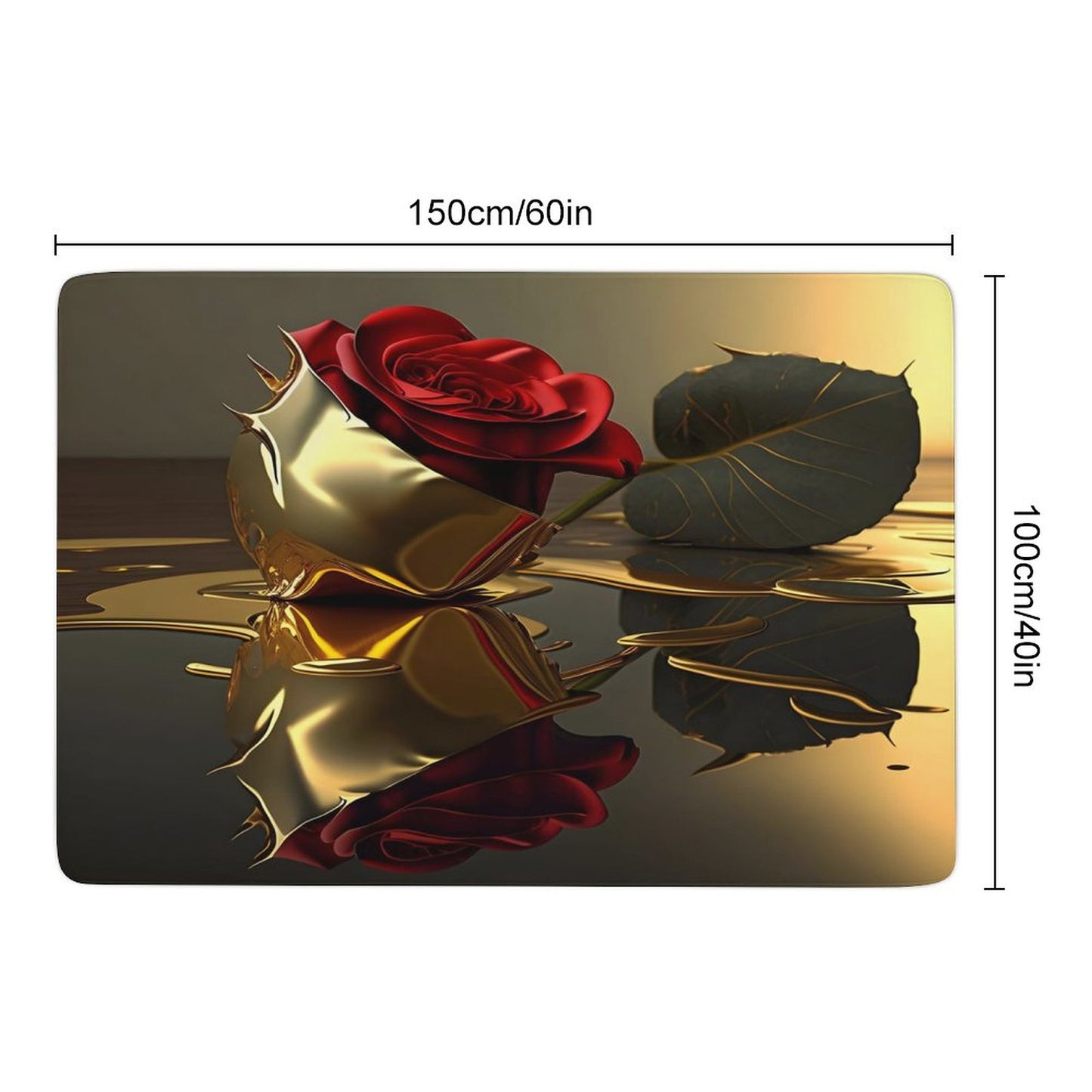ROSE IN GOLD Coral Velvet LARGE Floor Mat for Home-60"x40"