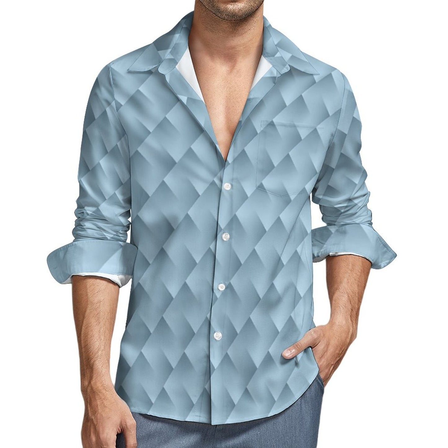 Men's Long Sleeve Shirt with Pocket LS (All-Over Printing)