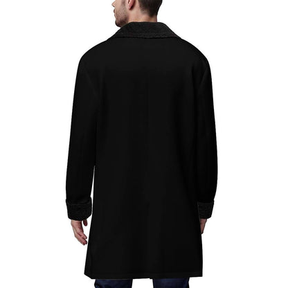 Double Breasted Suit Collar Trench Coat(All-Over Printing)