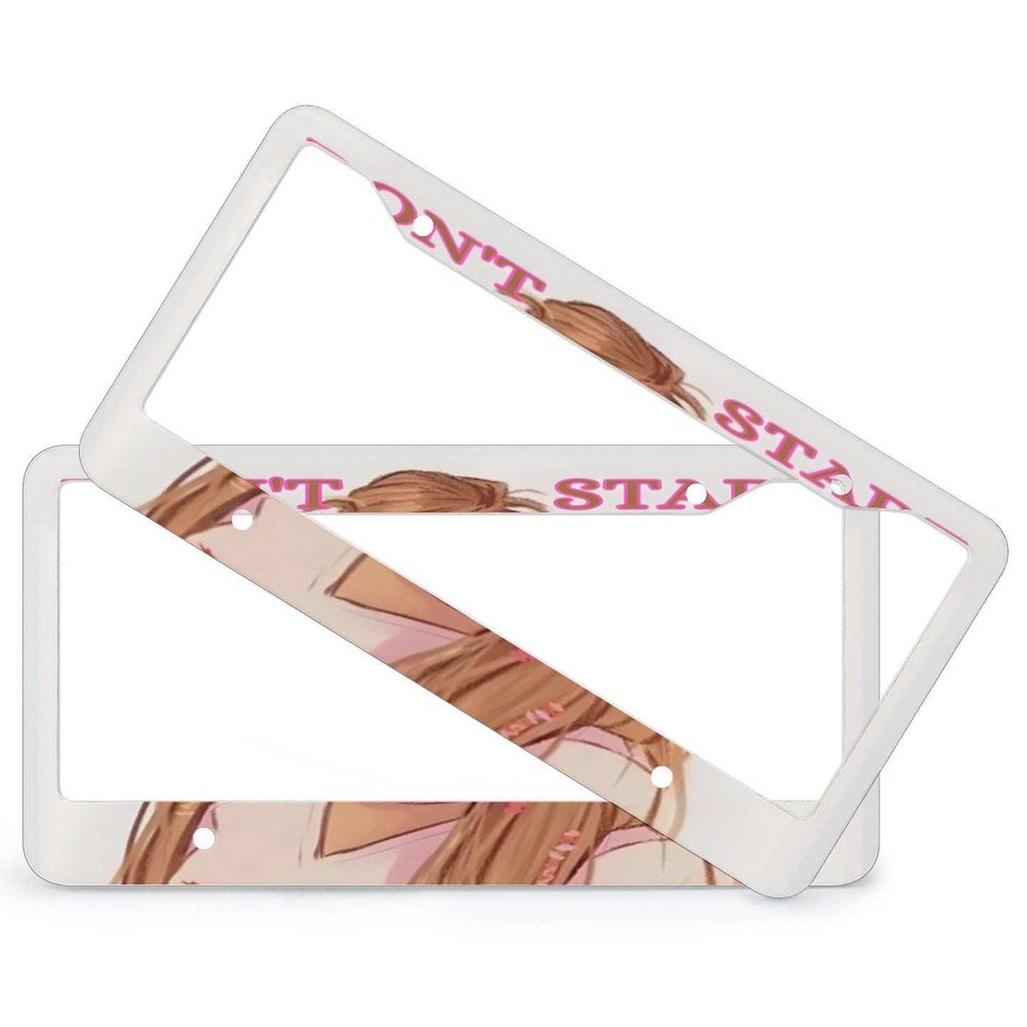 License Plate Frames with 4 Round Holes (1 Pair)