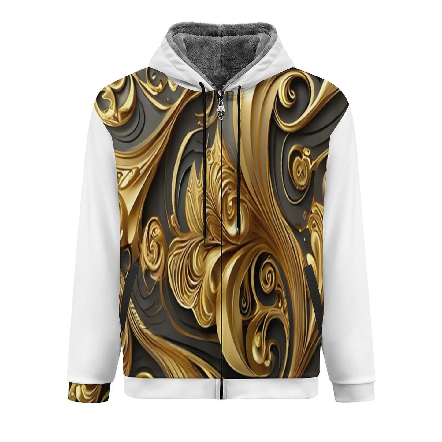 230gsm Full Zip up Hoodie with Plush Lining WZIP (All-Over Printing)