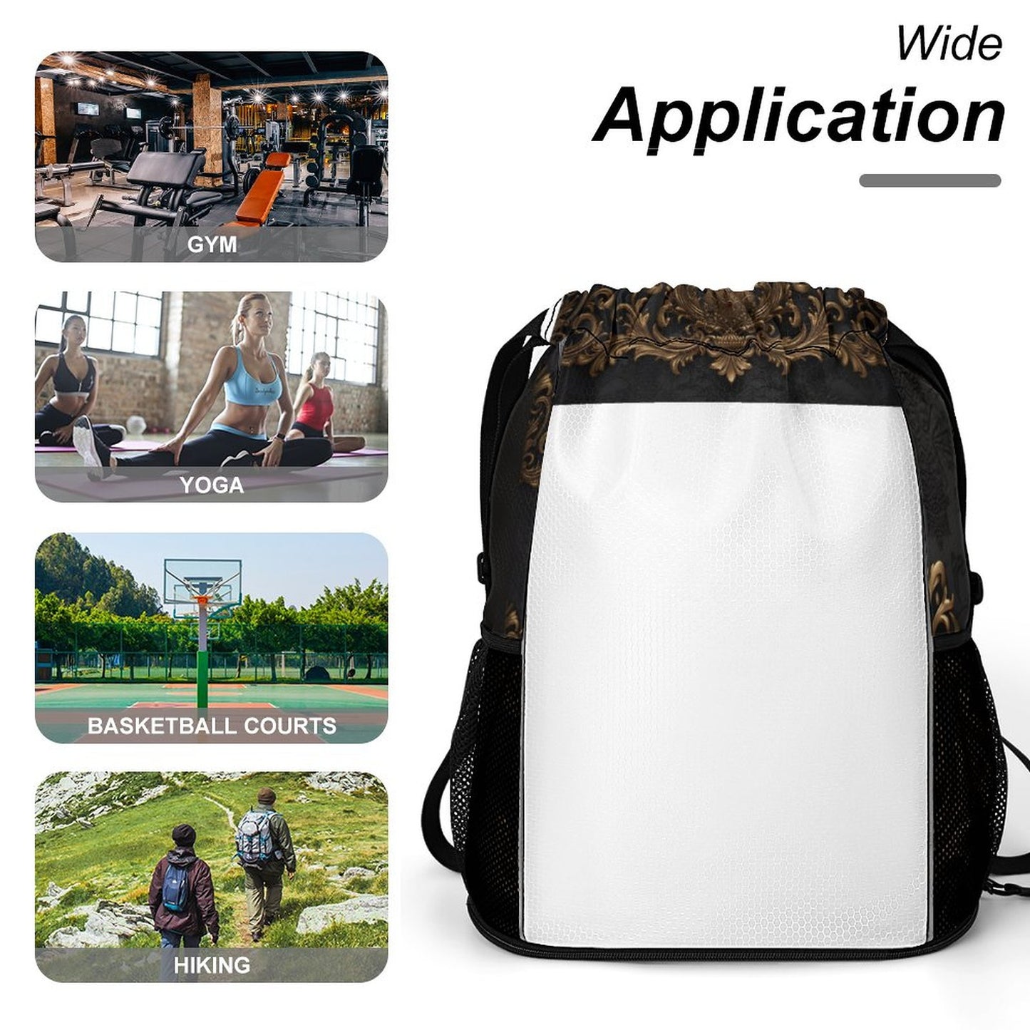 Waffle Cloth Sprots Drawstring Bag (Multi-Sites)
