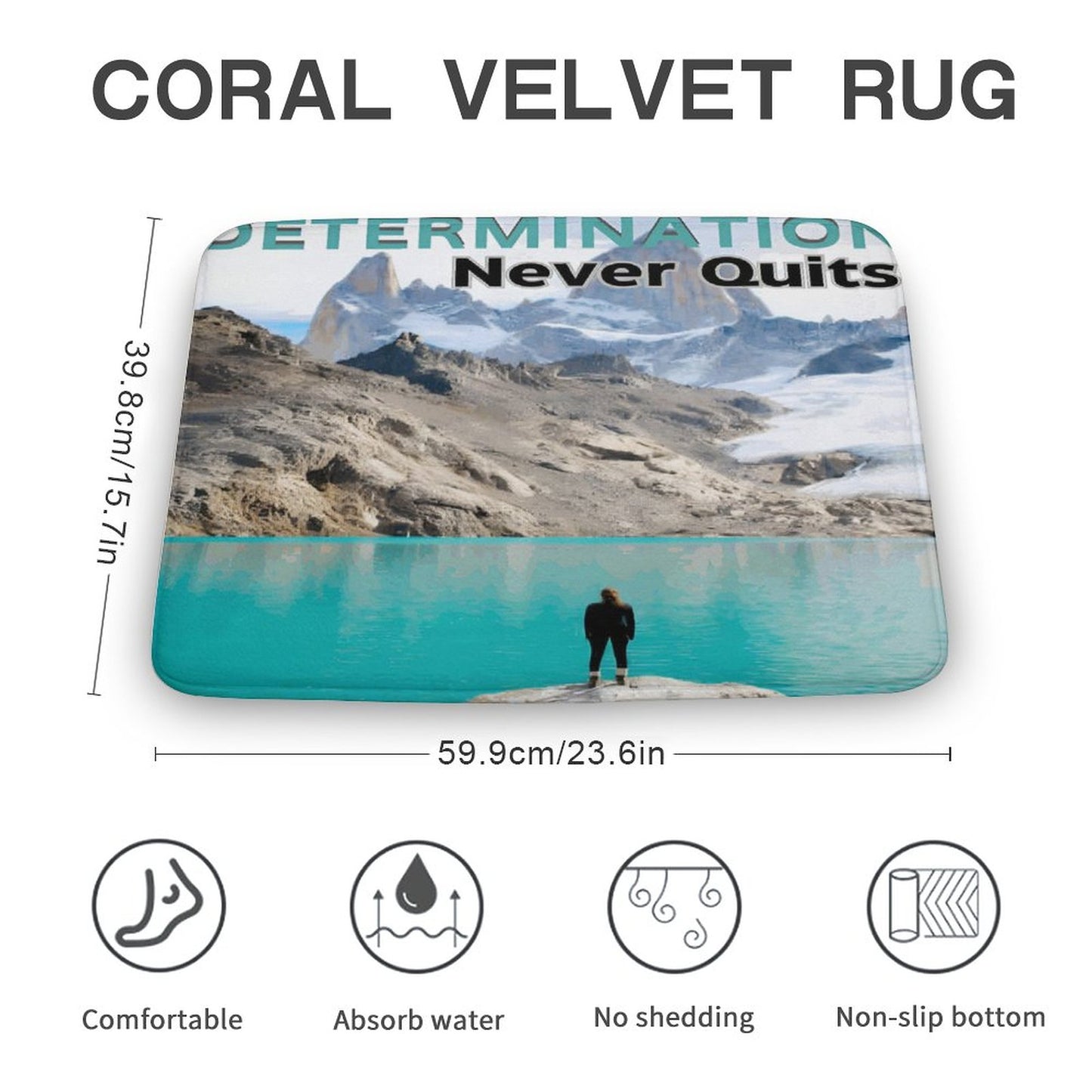 Coral Velvet Rug-15.7"x23.6"/ 40x60cm