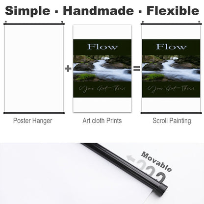 Canvas Hanging Poster with Scrolls-16"x24"/ 40x60cm
