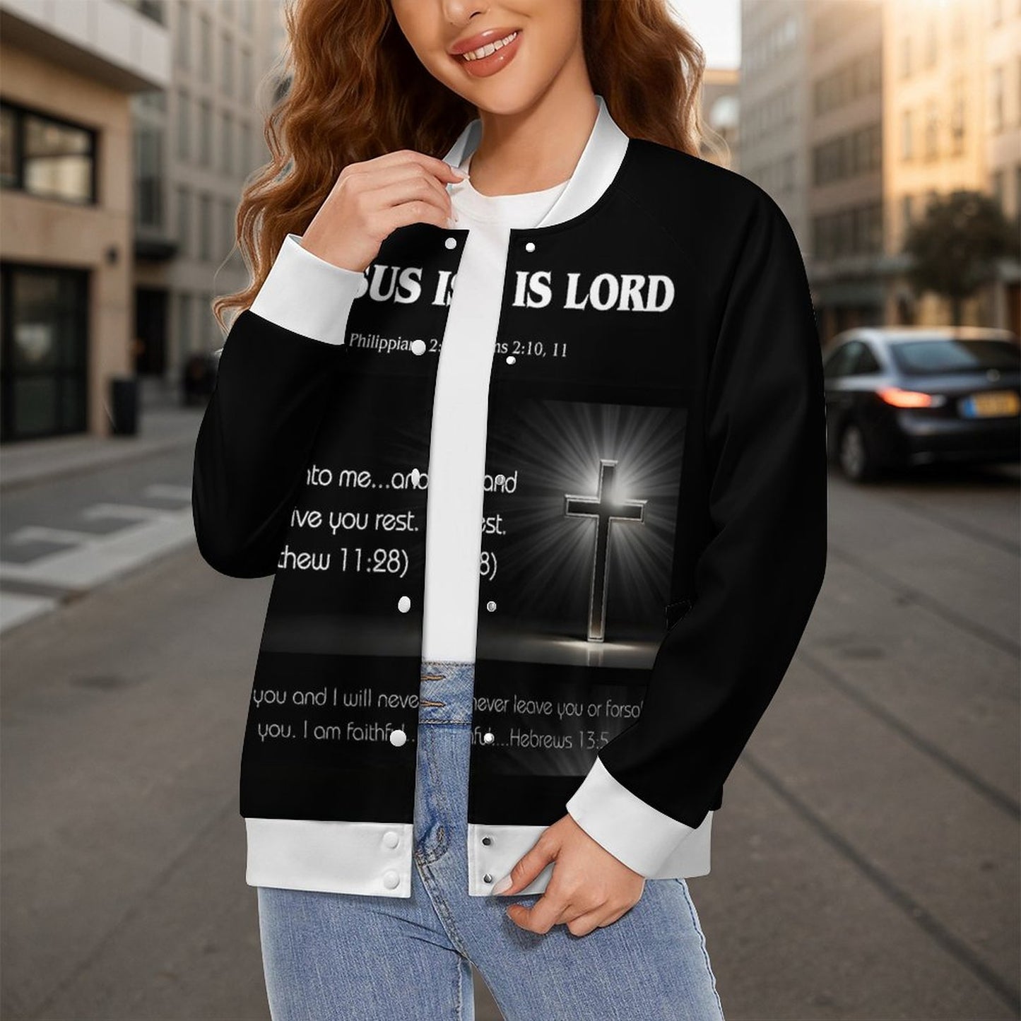 180gsm Women's Baseball Jacket(All-Over Printing)