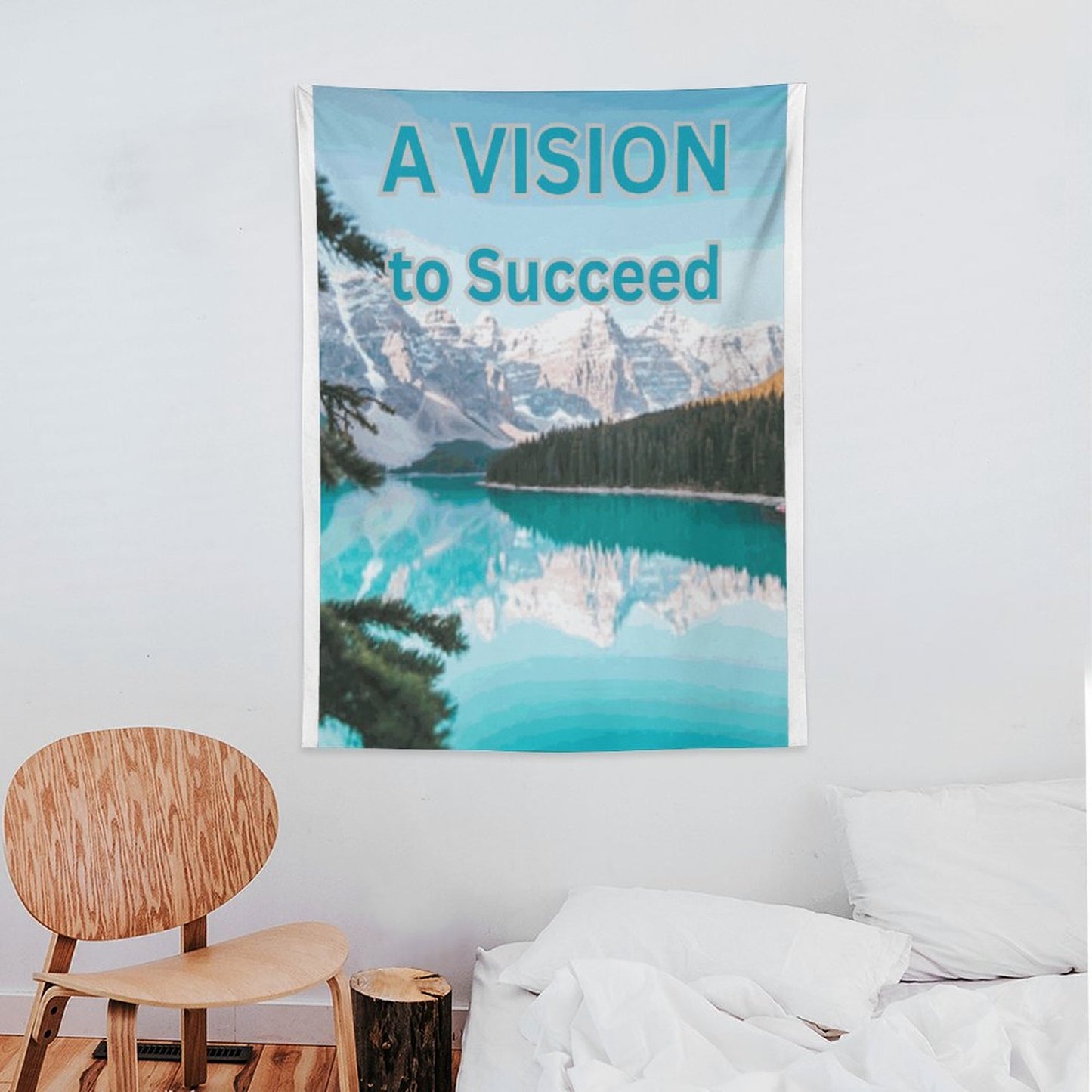Wall Art with Vertical Tapestry