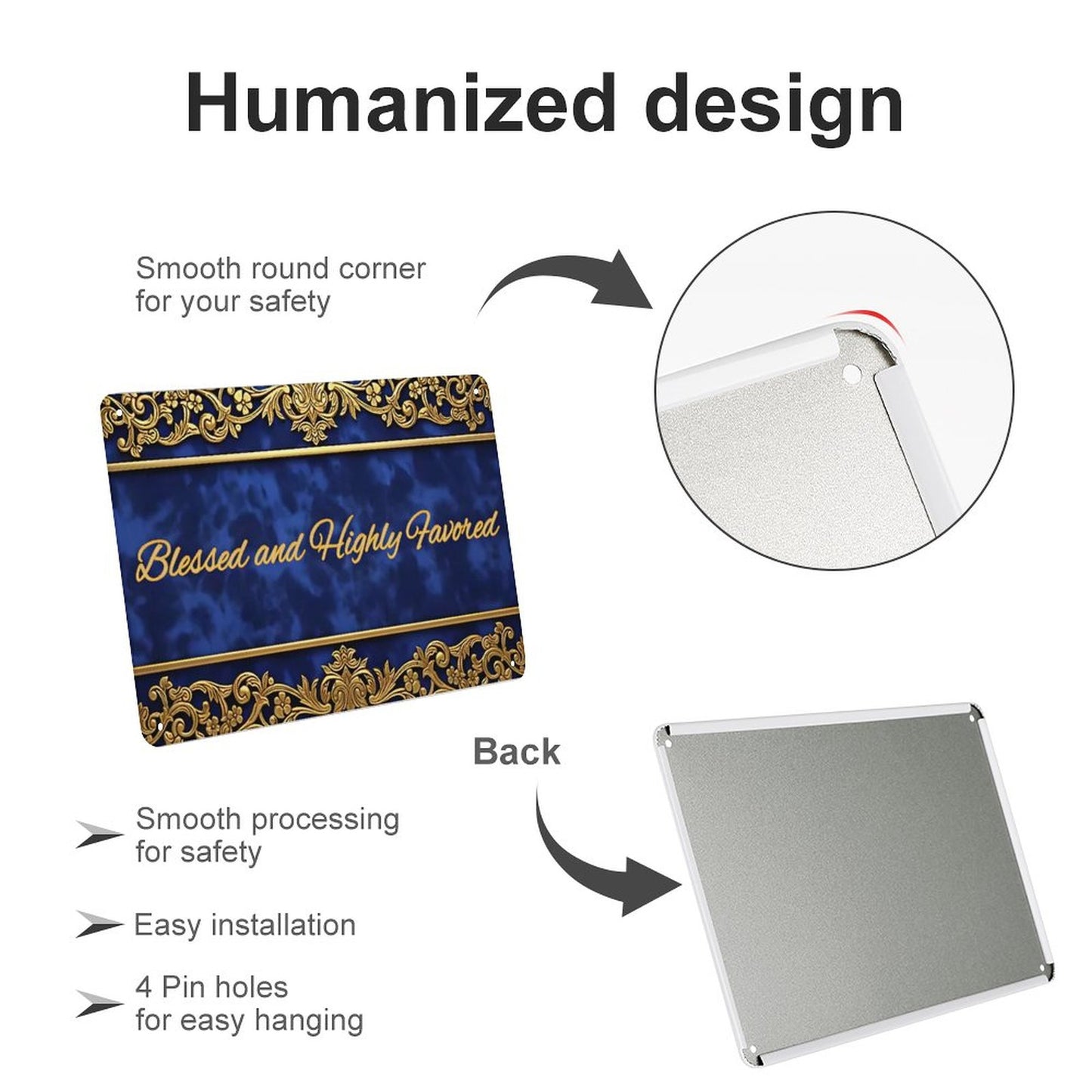 Horizontal Personalized Metal Wall Art Tin Sign-5.5"x7.9"/14x20cm