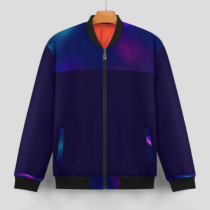 MULTICOLOR  Zipper Bomber Jacket-SMALL-5XL