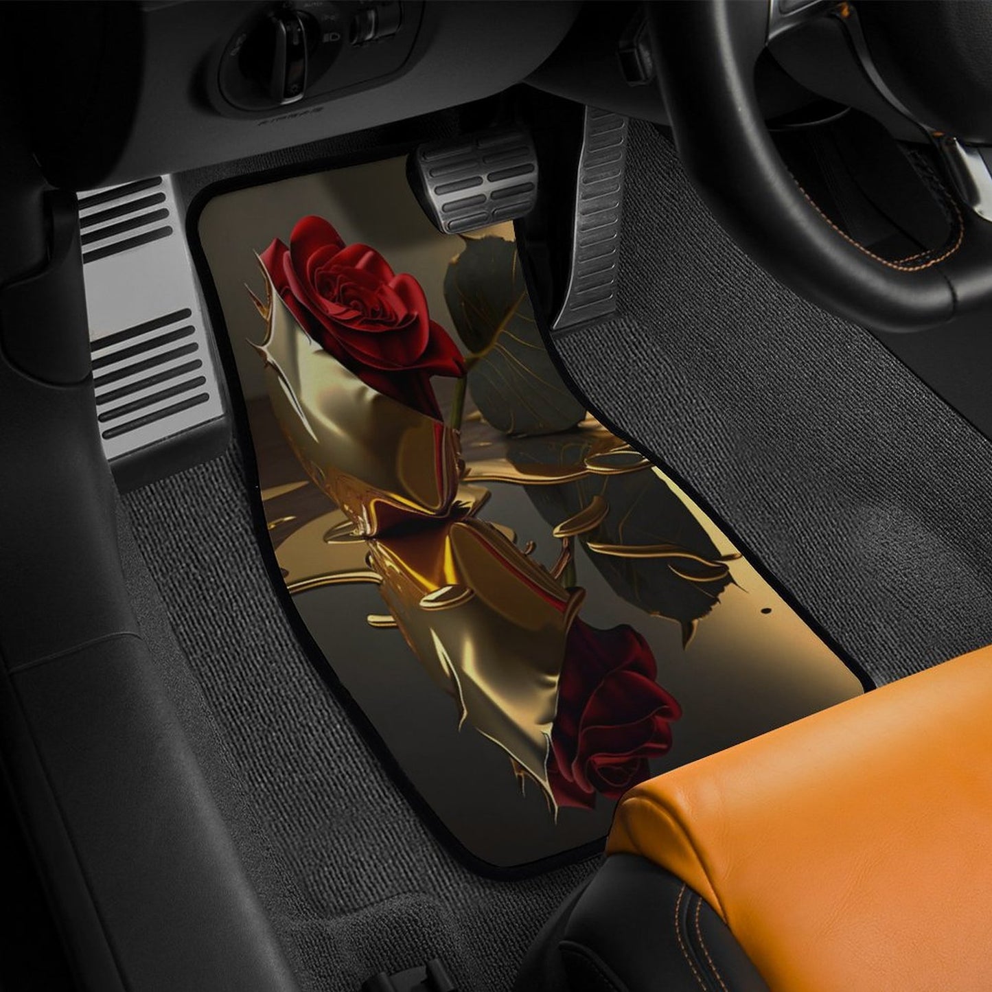 Car Mat Set of 4-ROSE ON GOLD