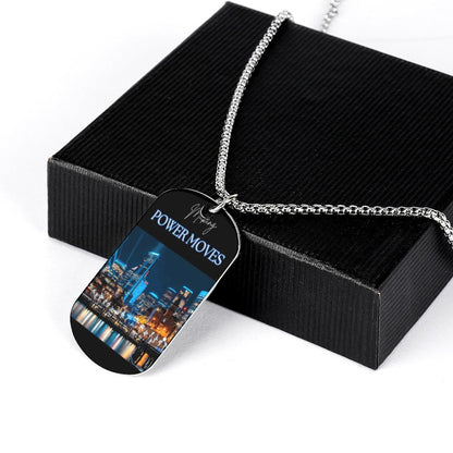 Memorial Necklace with Titanium Steel Square Pendant
