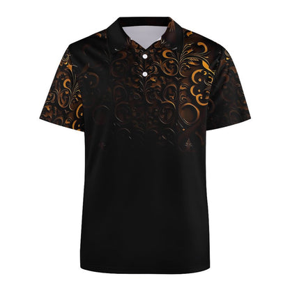 Custom Polo Shirts with All-Over printing Design Straight B612