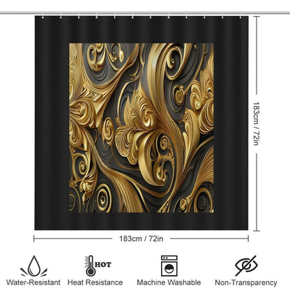 Shower Curtain Set with 3 Rugs