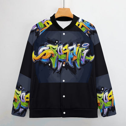 COLORFUL GRAFFITI Men's Baseball Jacket-*2XS-6XL