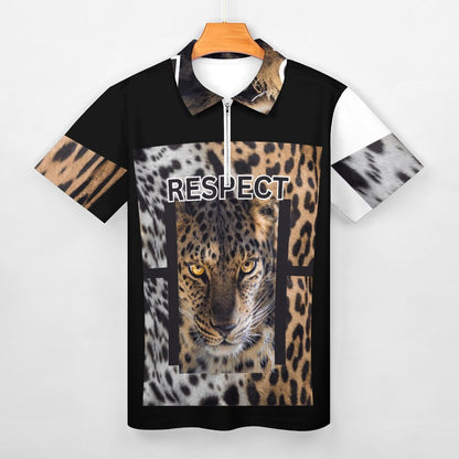 Men's Short Sleeve POLO Shirt with Zipper B470 (All-Over Printing)