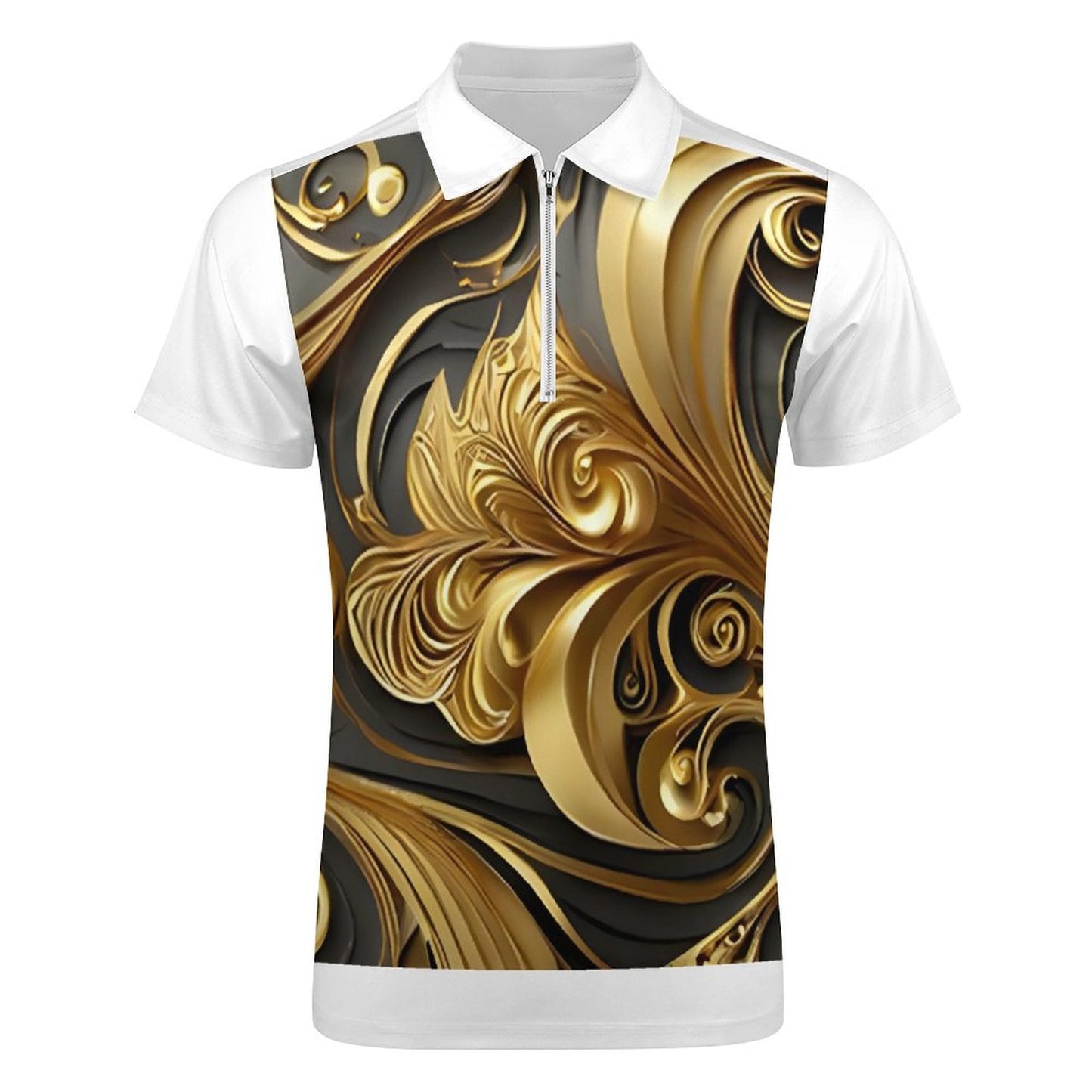 Men's Short Sleeve POLO Shirt with Zipper(All-Over Printing)